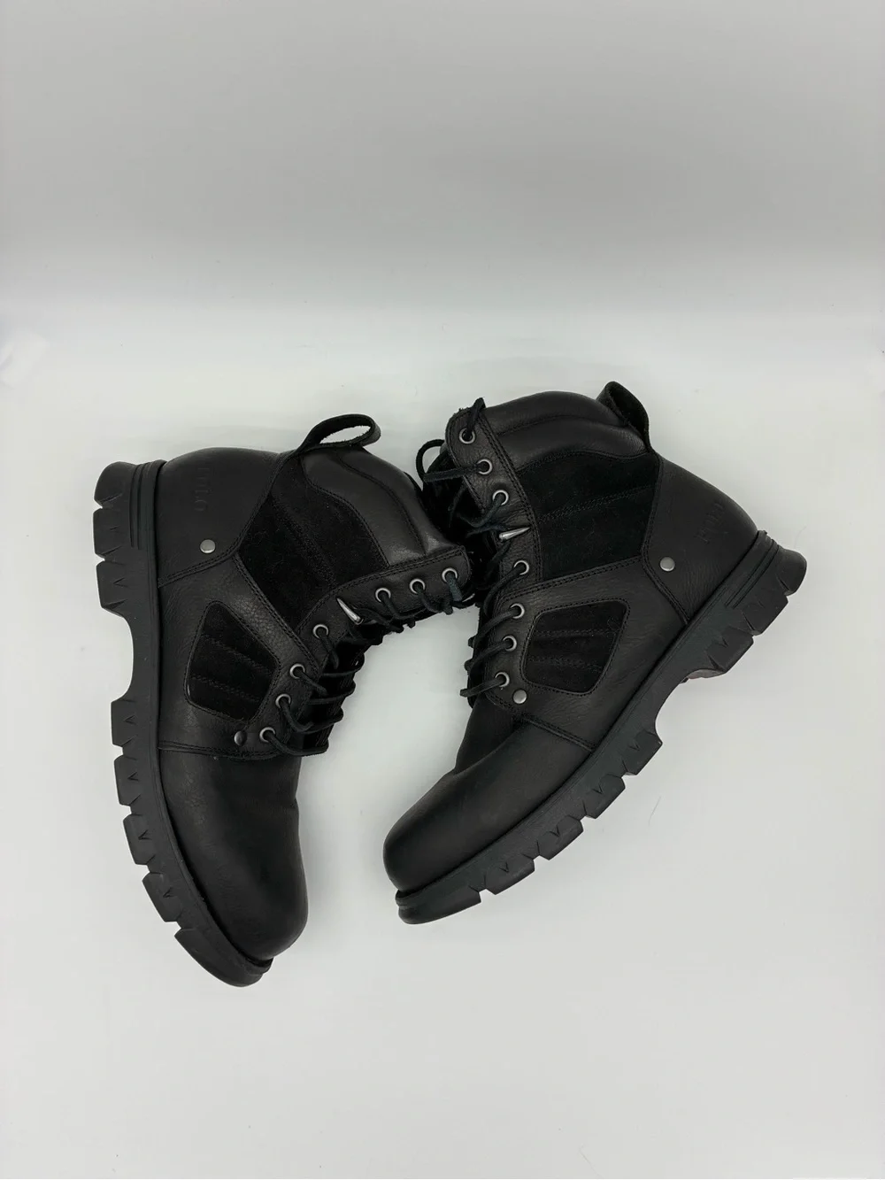 Polo Ralph Lauren Diego Black Leather Hiking Boots Men’s Size 10D